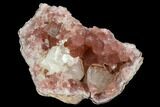 Pink Amethyst Geode Section With Calcite - Argentina #127295-1
